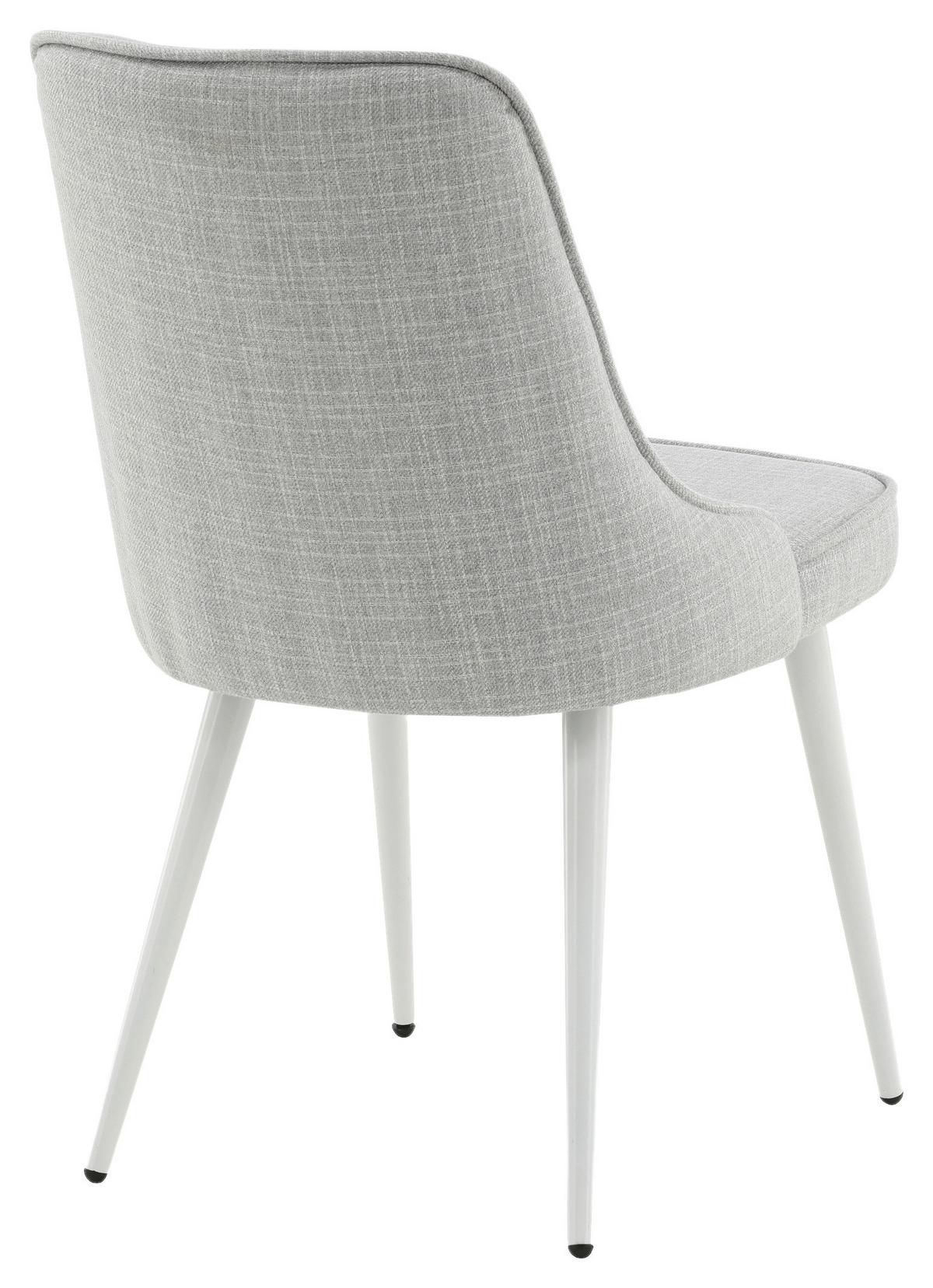 Stuhl-Set Velvet Deluxe - Hellgrau/Weiß, Design, Kunststoff/Textil (50/88.5/66cm) - Livetastic