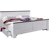 Doppelbett inkl. Bettlade 180x200 Chateau, Weiß/Braun - Weiß/Braun, LIFESTYLE, Holzwerkstoff (180/200cm) - Carryhome