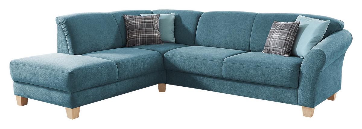 Ecksofa Gotland petrol mit Bettkasten, 212x257 cm - Petrol/Naturfarben, KONVENTIONELL, Textil (212/257cm) - Sit & More