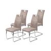 Schwingstuhl-set Flora Beige B: 43 Cm - Chromfarben/Beige, MODERN, Textil/Metall (43/98/59cm) - MID.YOU