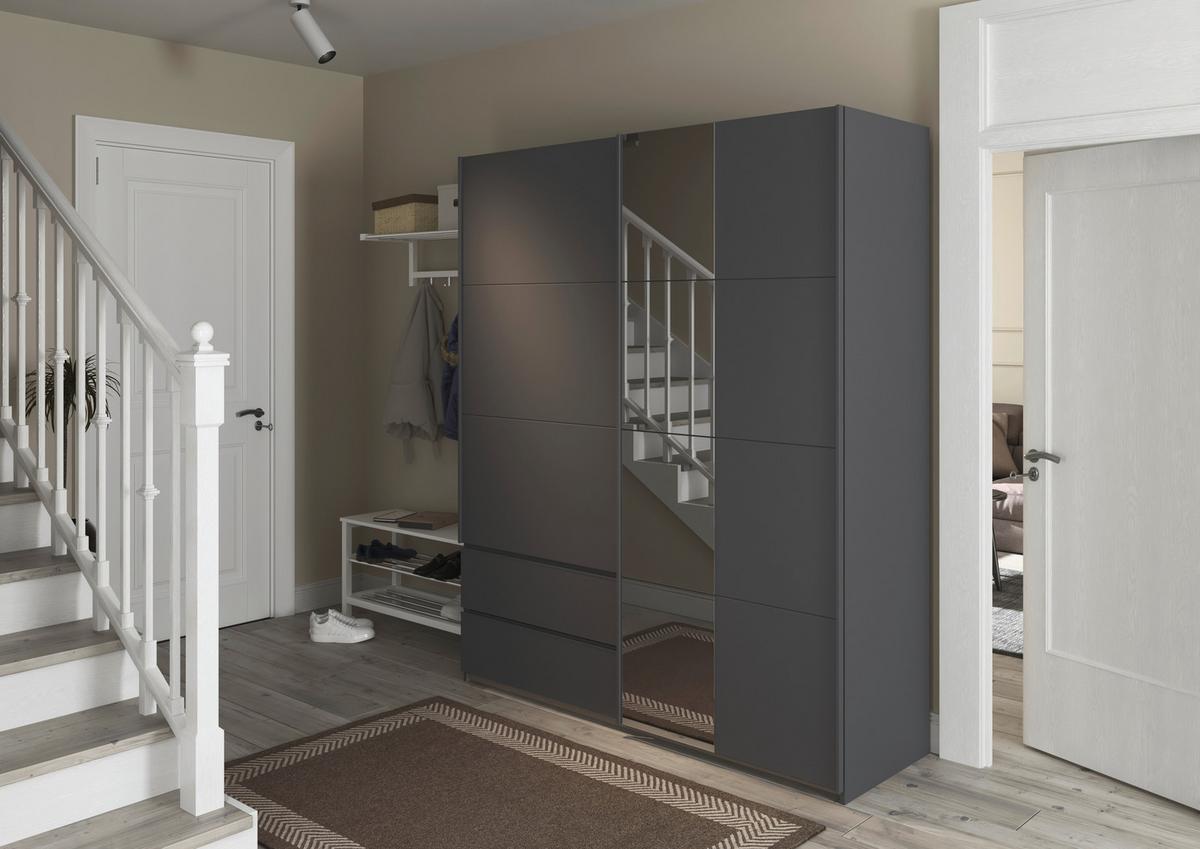 Schwebetürenschrank Stoke Grau B: 175 cm - Grau, MODERN, Holzwerkstoff (175/210/59cm) - Rauch Möbel
