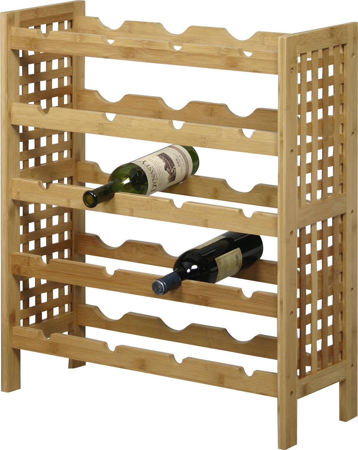 Weinregal Bambus Natur 20 Flaschen BxH: 63x73 cm - Naturfarben, MODERN, Holz (63/73/25cm)