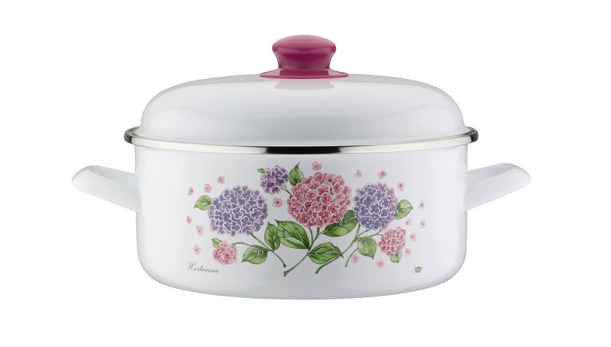 Gsw Kochtopfset Hortensie Weiß, 4-Teilig - Weiß, Basics, Metall - GSW