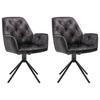 Armlehnstuhl Sarina Schwarz/ Anthrazit Gepolstert 2-Er Set - Eichefarben/Anthrazit, Basics, Textil/Metall (59,5/89/62cm) - MID.YOU