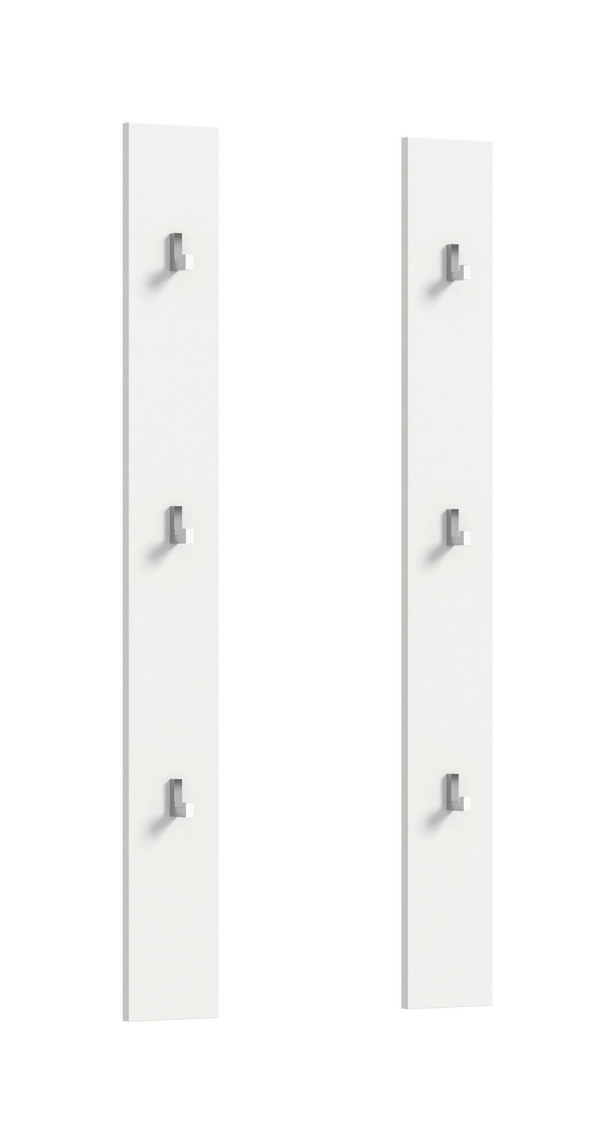 Garderobenpaneel Projekt X Weiß T: 13 cm - Weiß Hochglanz/Weiß, Design, Holzwerkstoff (13cm) - Livetastic