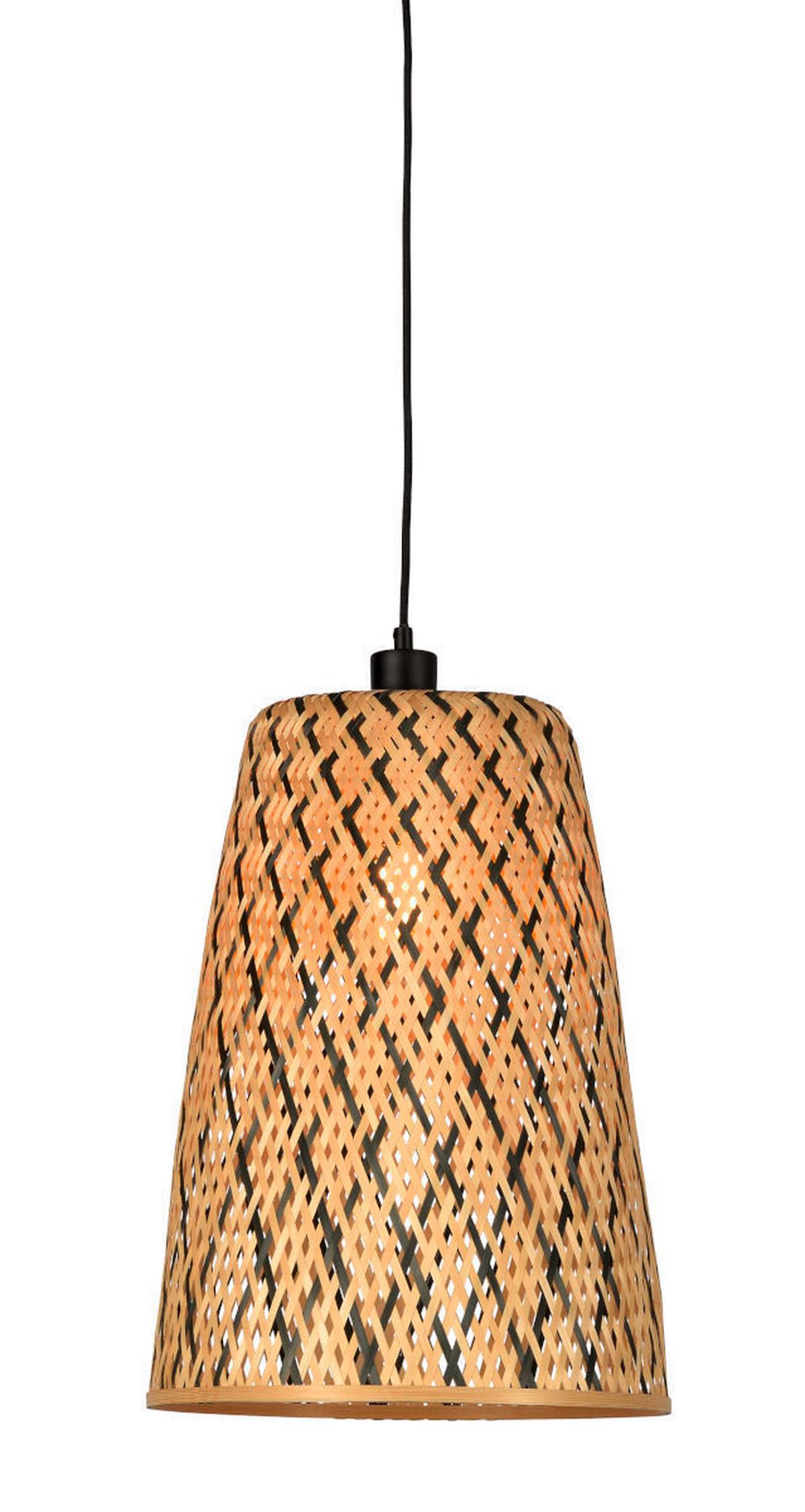 Hängeleuchte Kalimantan Naturfarben/schwarz B: 34 Cm - Schwarz/Naturfarben, Trend (34/34/48cm) - Good & Mojo