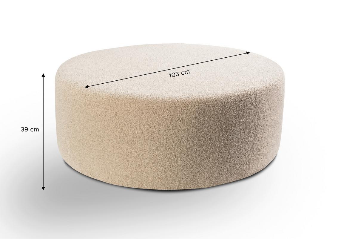 Hocker Kolo Beige B: 103cm - Beige/Schwarz, Basics, Textil (103/39/103cm) - MID.YOU