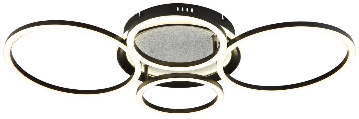 STROPNÍ LED SVÍTIDLO GUSTAV - bílá/černá, Moderní, kov/plast (72,2/51,7/10cm) - Mömax