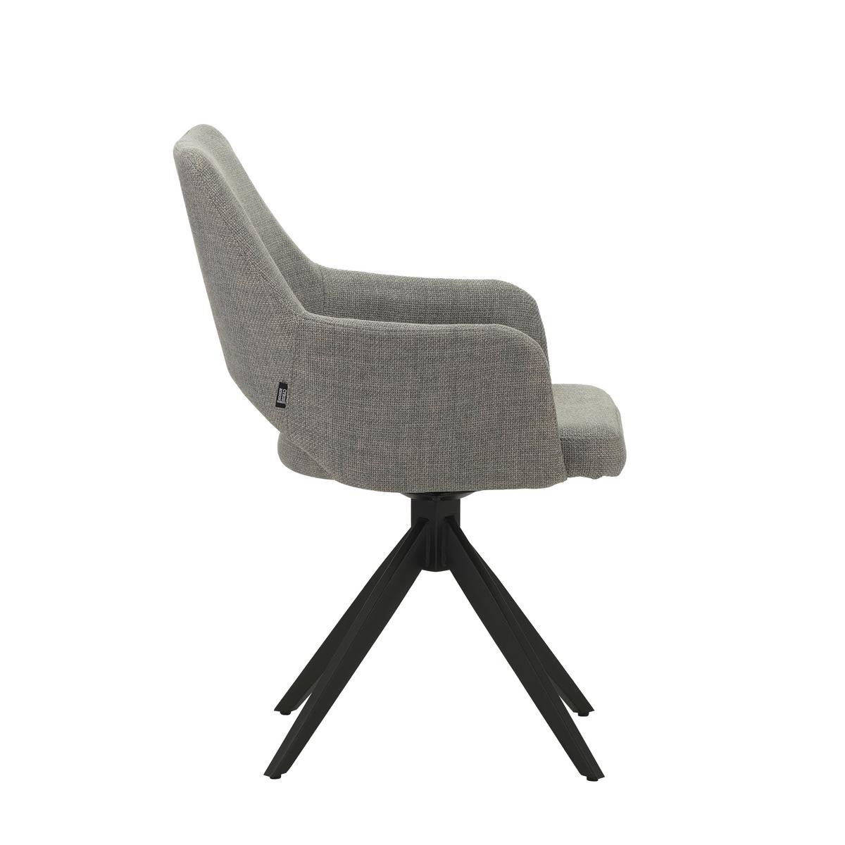 Stuhl Asher Grau, B: 54,5 Cm - Schwarz/Grau, MODERN, Textil/Metall (54,5/85/61,5cm) - MID.YOU