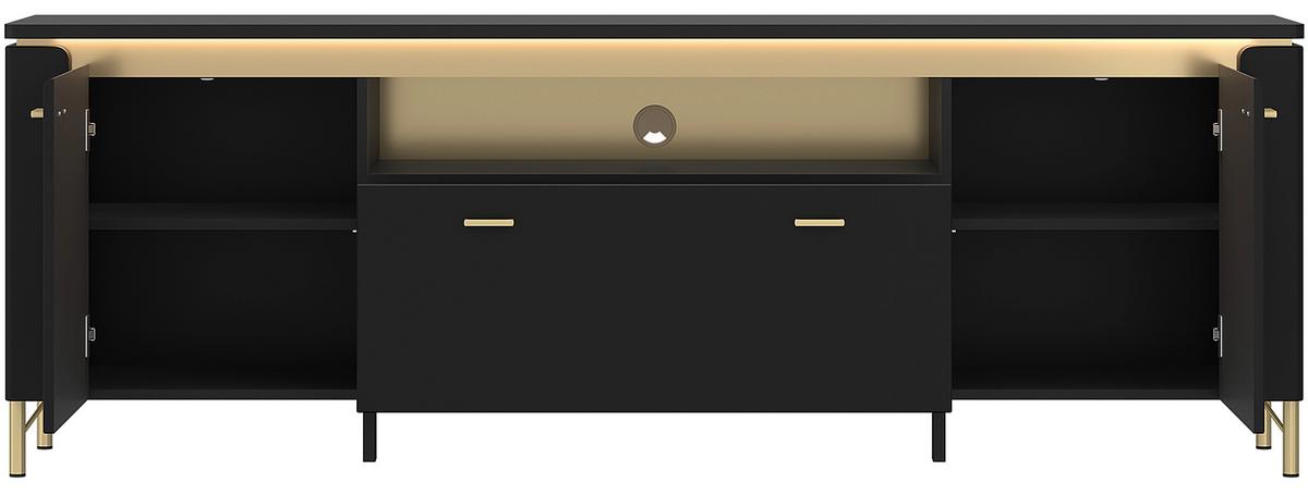 TV-Element Norica Goldfarben/Schwarz B: 200,3 cm - Goldfarben/Schwarz, Trend, Holzwerkstoff (200,3/70/40cm)