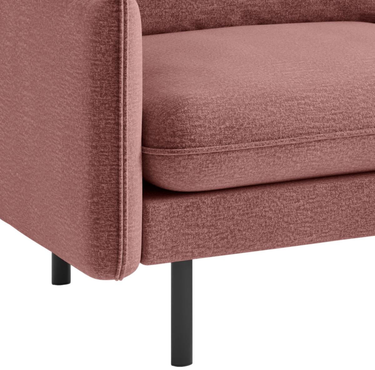 Ecksofa Samos Altrosa S: 267x204 cm - Altrosa/Schwarz, Design, Textil (267/204cm) - Livetastic