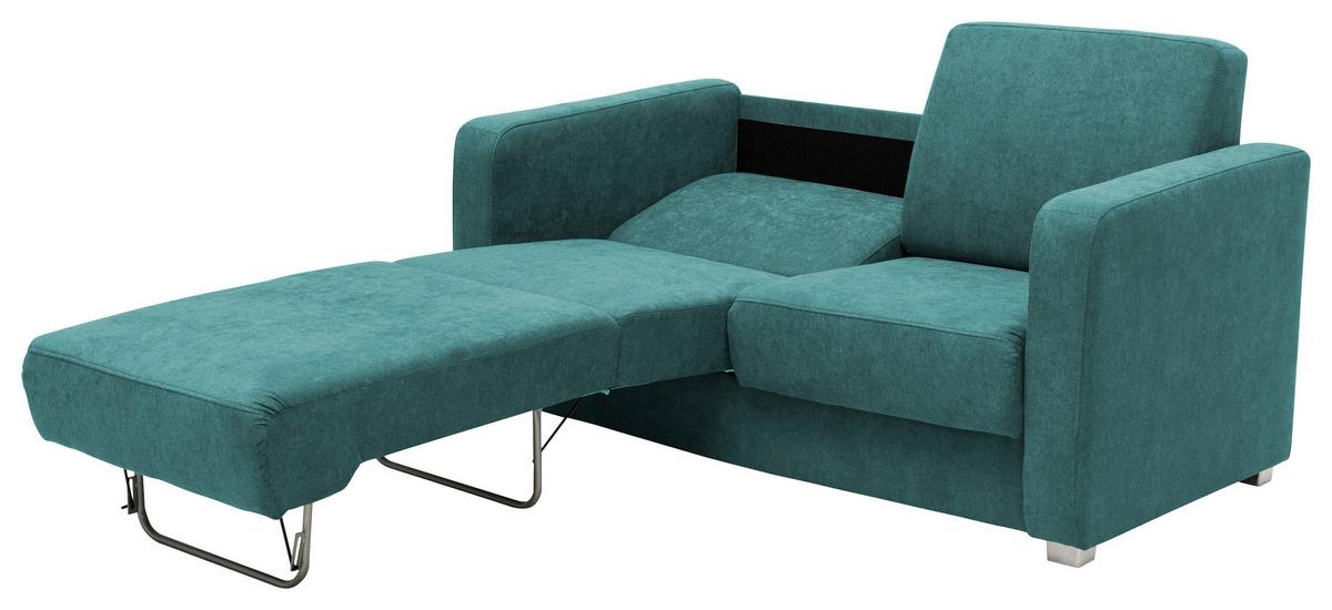 Schlafsofa Mia Petrol B: 159 Cm - Chromfarben/Petrol, Design, Textil (159/88/87cm) - Livetastic