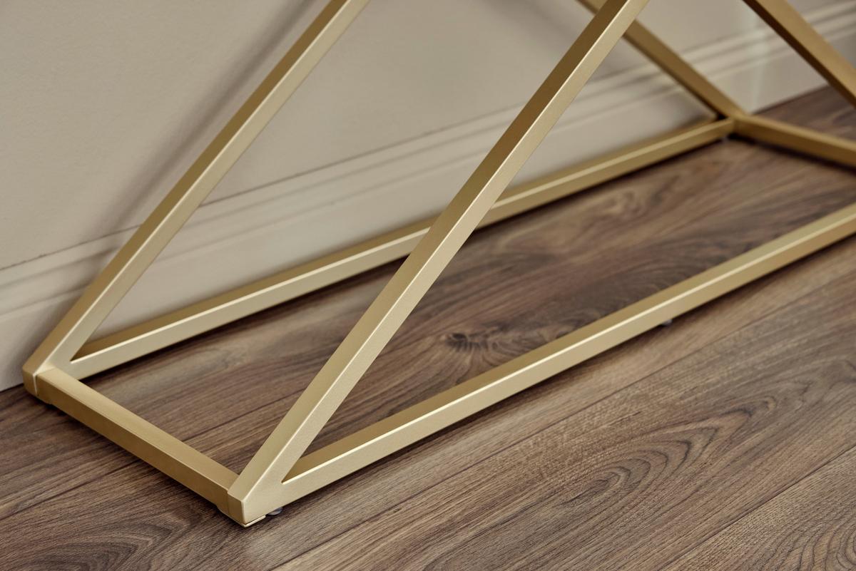 Konsolentisch Xtra Console Goldfarben/klar B: 30 Cm - Klar/Goldfarben, MODERN, Glas/Metall (100/30/74cm) - Livetastic