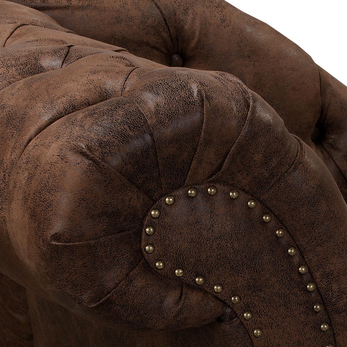 Récamiere Pako Dunkelbraun B: 185cm - Dunkelbraun/Braun, Design, Textil (185/93/75cm) - Livetastic