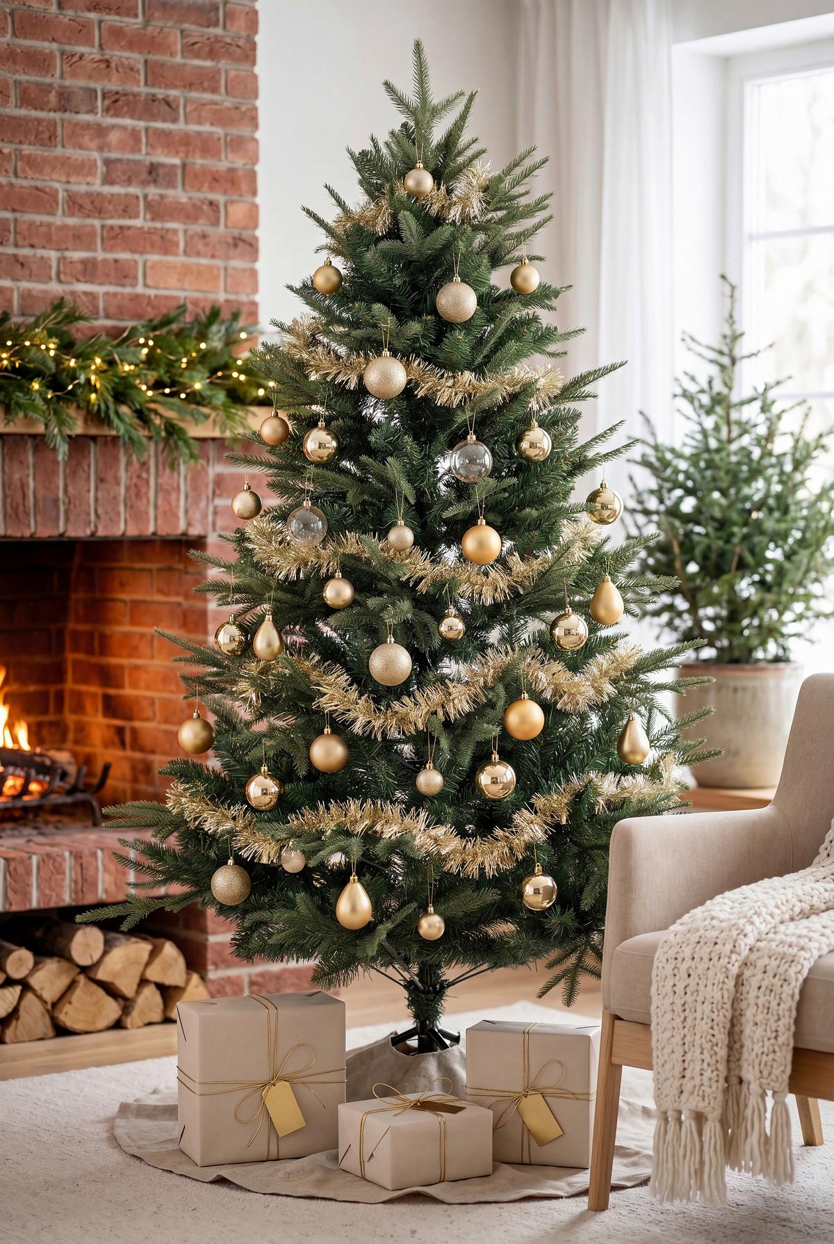 CHRISTBAUMKUGEL-SET Ena, Goldfarben, 90-teilig - Goldfarben, KONVENTIONELL, Kunststoff - Luca Bessoni