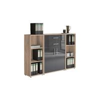 Aktenschrank Office Edition Anthr. Hg/eiche D. B: 172,6cm - Anthrazit Hochglanz/Sonoma Eiche, MODERN, Holzwerkstoff (172,6/113,6/33cm) - MID.YOU