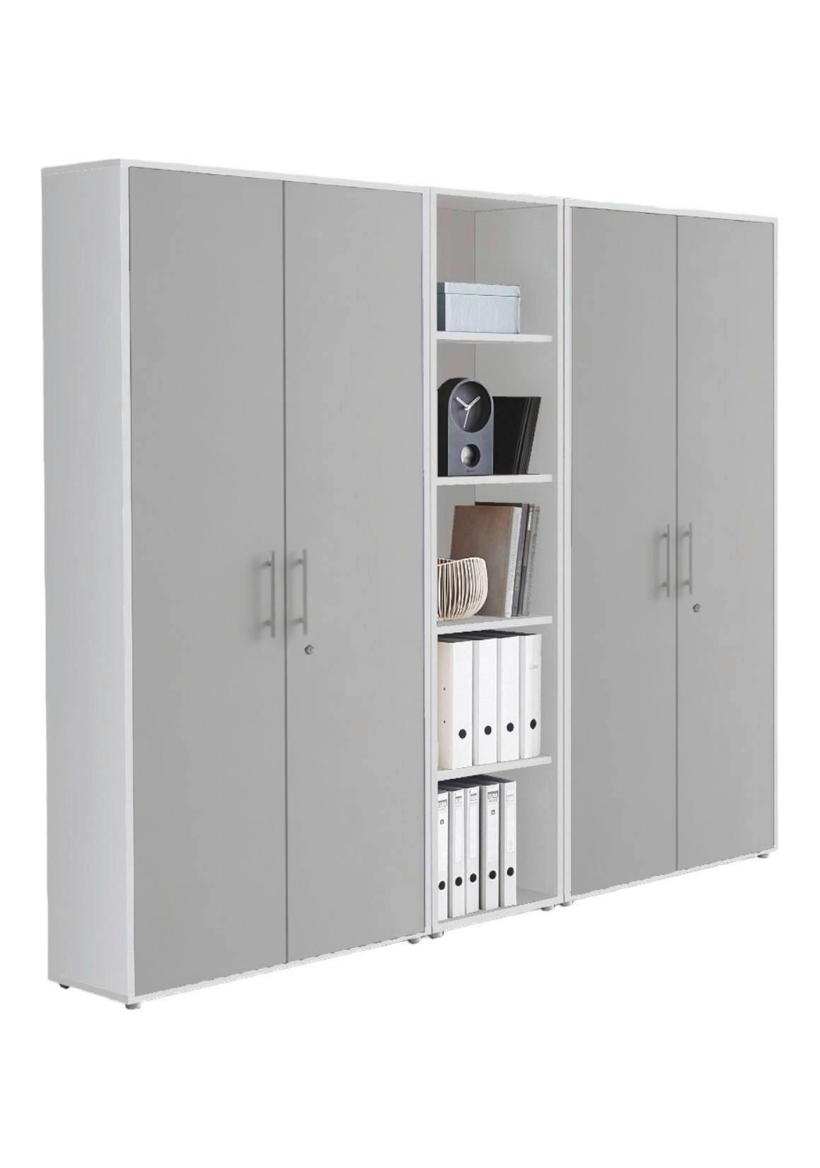 AKTENSCHRANK OFFICE EDITION - SW SET 10 - Hellgrau/Weiß, MODERN, Holzwerkstoff (212,9/185,6/33cm) - MID.YOU