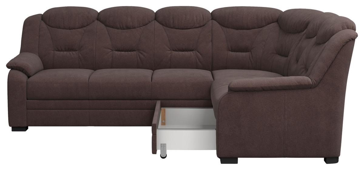 Ecksofa Marcus Braun S: 263x211 cm - Schwarz/Braun, Basics, Textil (263/211cm) - MID.YOU