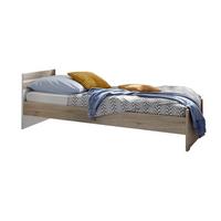 Postel pro děti/mládež YOUNG dub San Remo/bílá PL:120/200cm - bílá/barvy dubu, dřevo/kompozitní dřevo (126/71/204cm)