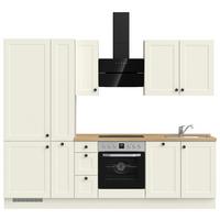 Kuchynská linka 270 cm, biela/dekor dub Sierra - čierna/biela, Modern, kov/kompozitné drevo (270cm) - Nobilia