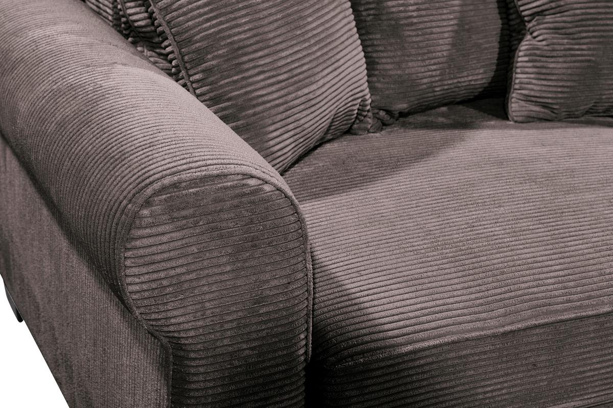 2-Sitzer-Sofa Mit Schlaffunktion Maureen B:250cm - Schwarz/Braun, KONVENTIONELL, Textil (247/95/125cm) - MID.YOU