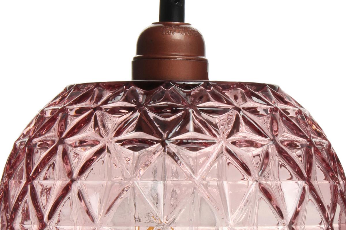 Hängeleuchte Corvus Rosa B: 18 cm - Rosa, Basics, Glas (18/18/18cm) - Kayoom