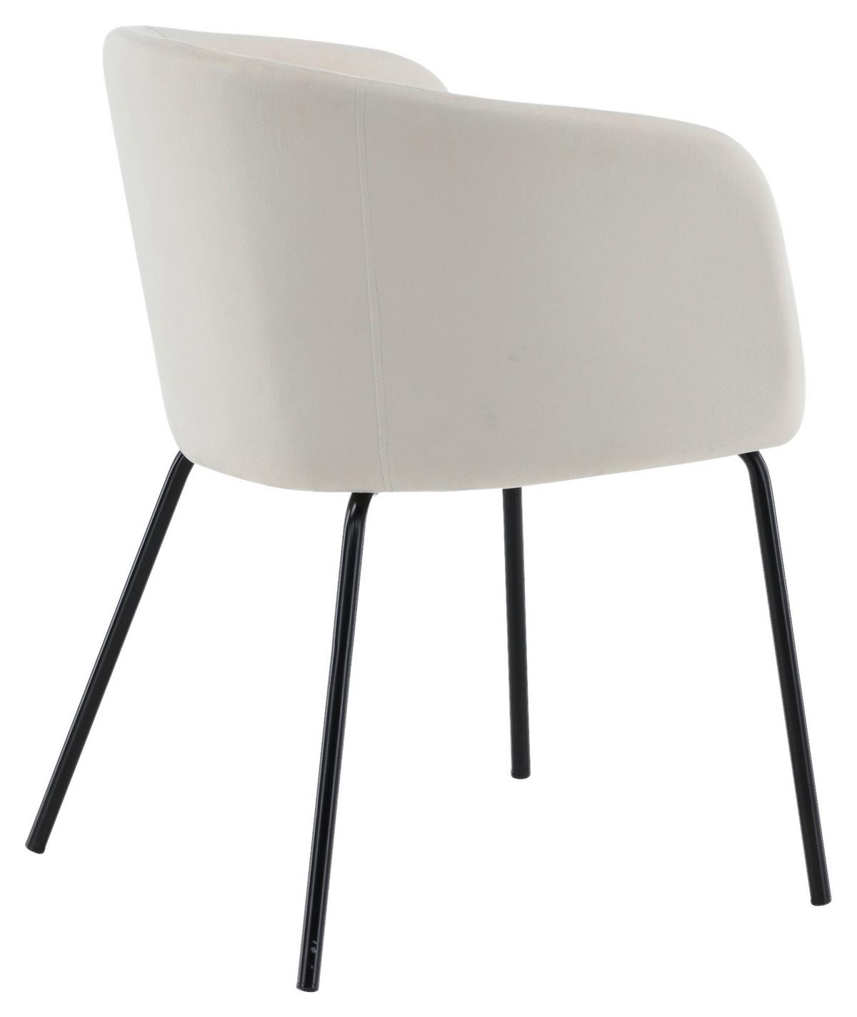 Armlehnstuhl Berit - Beige/Schwarz, Design, Holz/Textil (55/78/55cm) - Livetastic