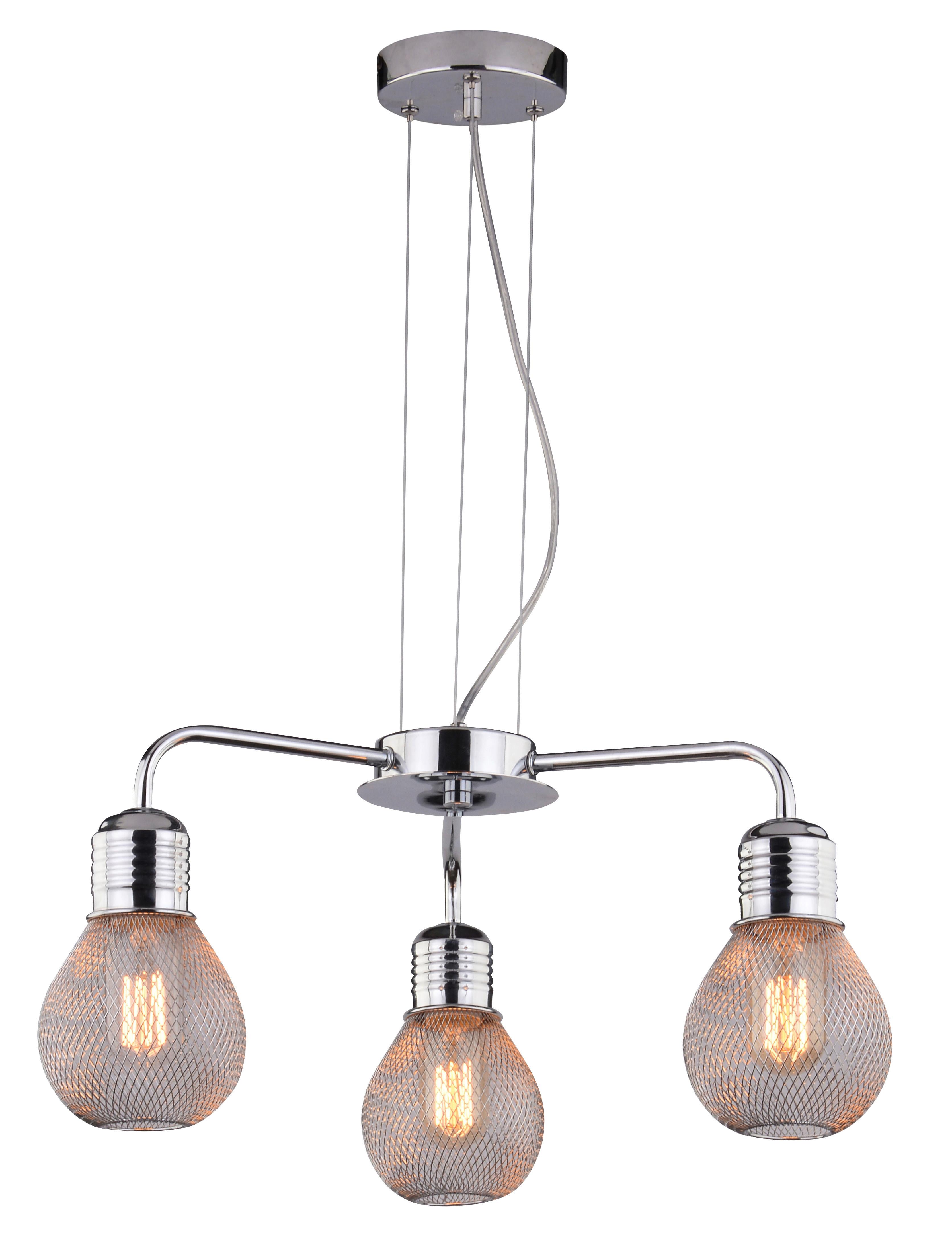 Pendelleuchte 33-58539 Gliva - Chromfarben, KONVENTIONELL, Metall (46/46/125cm)