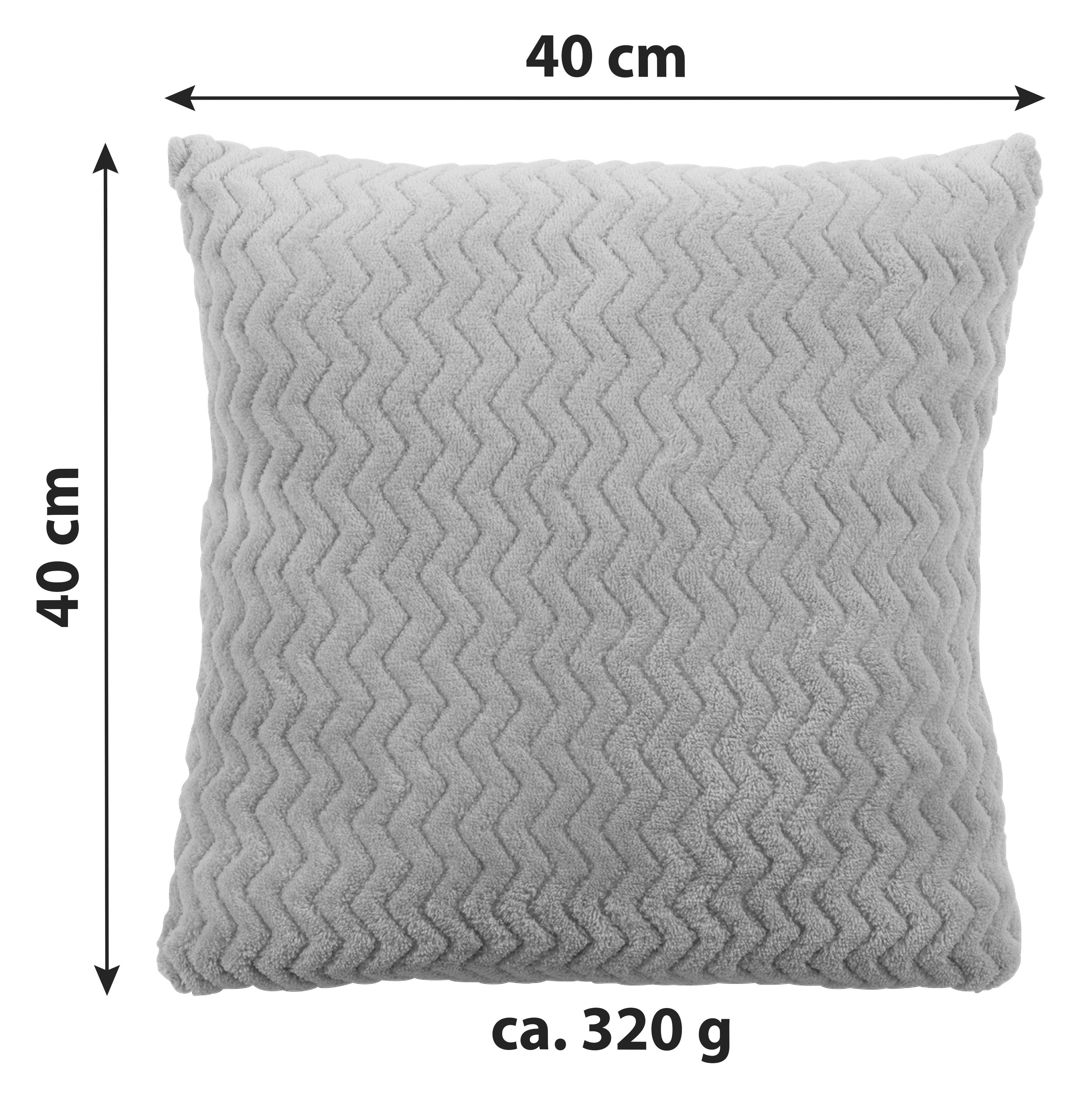 Zierkissen Talisha 40x40 Cm Polyester Grau Mit Zipp - Grau, MODERN, Textil (40/40cm) - Luca Bessoni