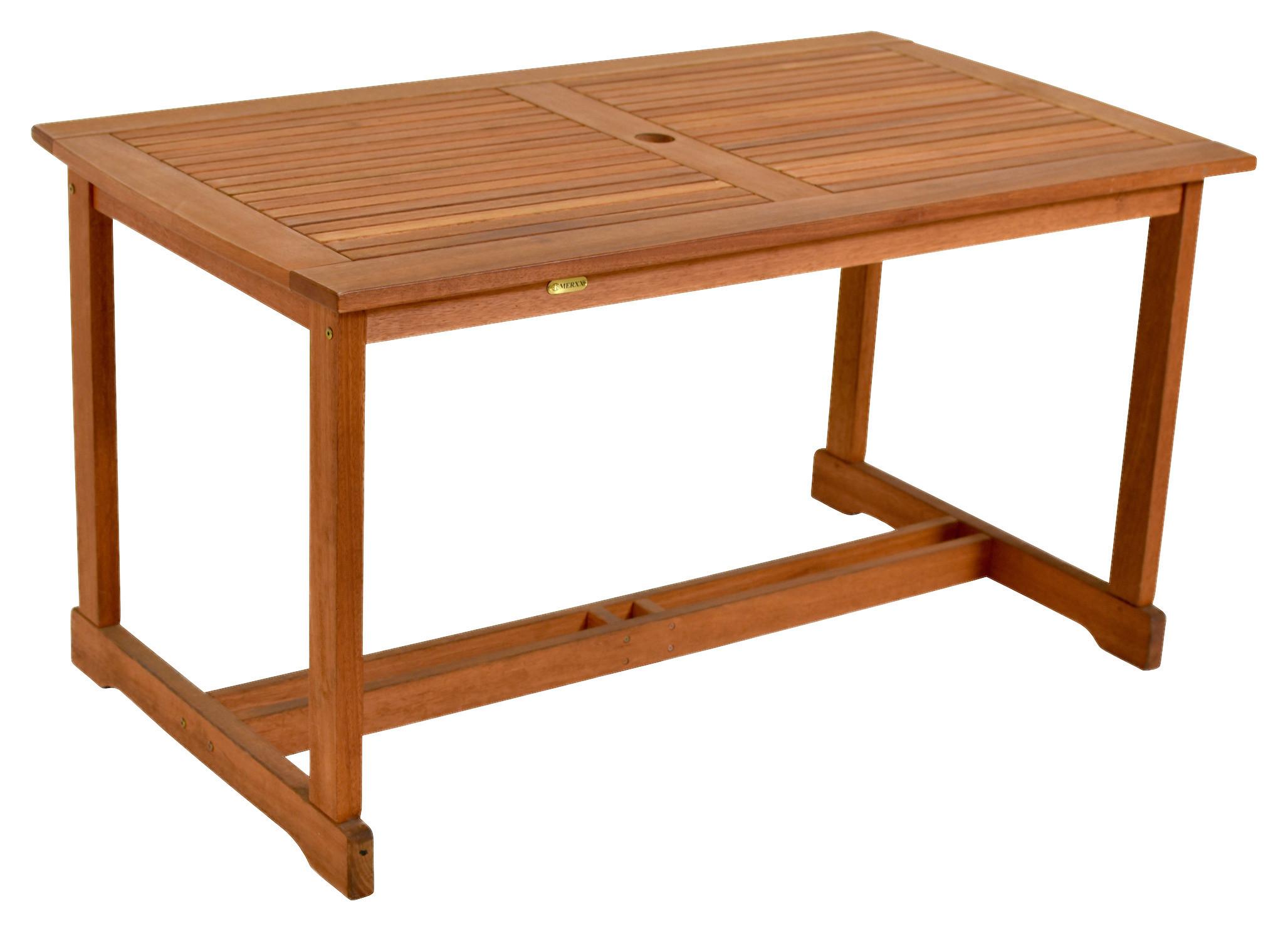 Gartentisch Echtholz Eukalyptusholzt L: 140 cm - Braun, KONVENTIONELL, Holz (140/80/74cm) - Gardenson