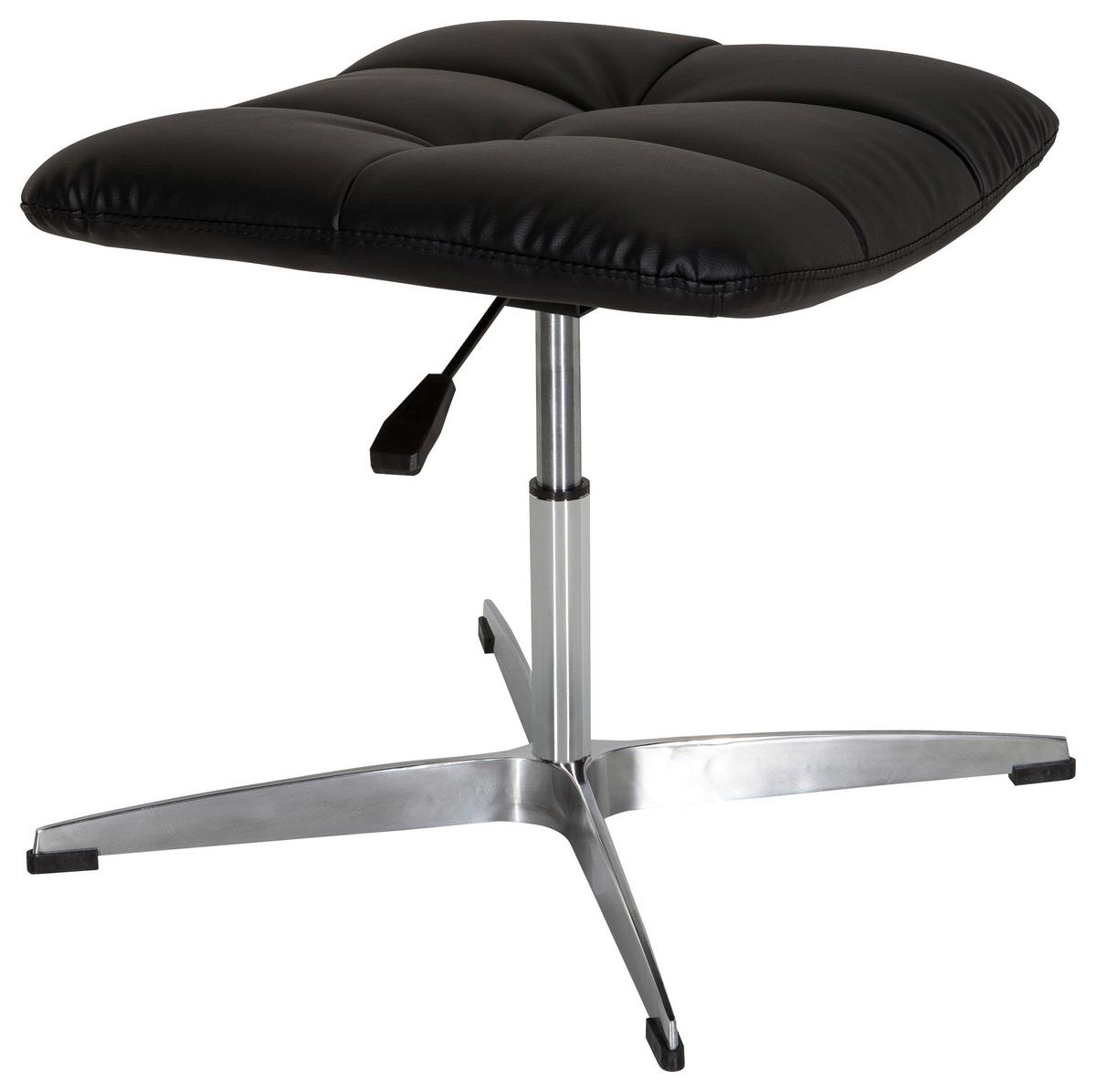 Bürohocker Saranto Schwarz - Silberfarben/Schwarz, MODERN, Textil/Metall (47/38/47cm) - MID.YOU