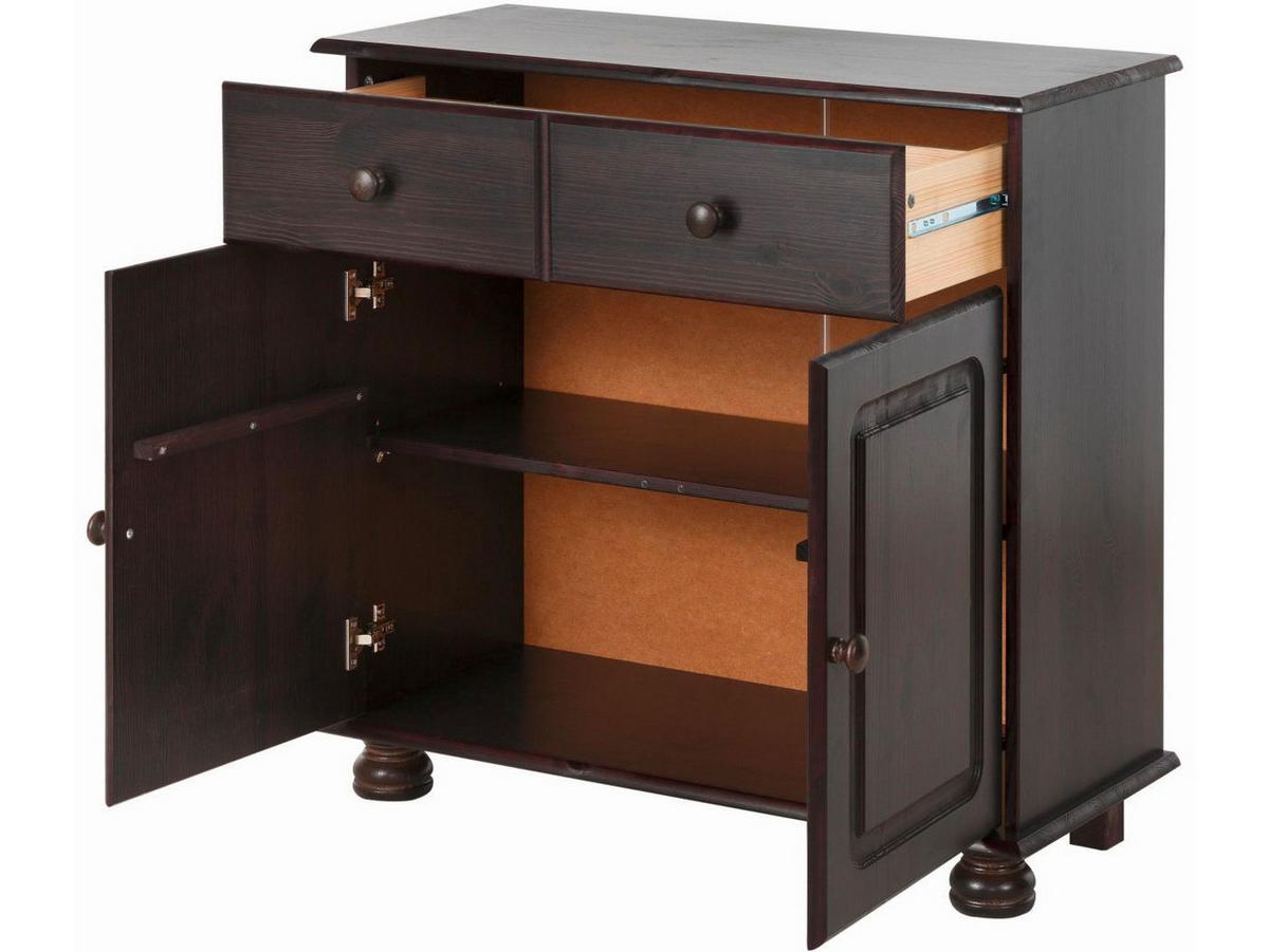 Sideboard Mette Kiefer Massive B: 80 Cm - Dunkelbraun/Braun, Design, Holz (80/76/35cm) - MID.YOU