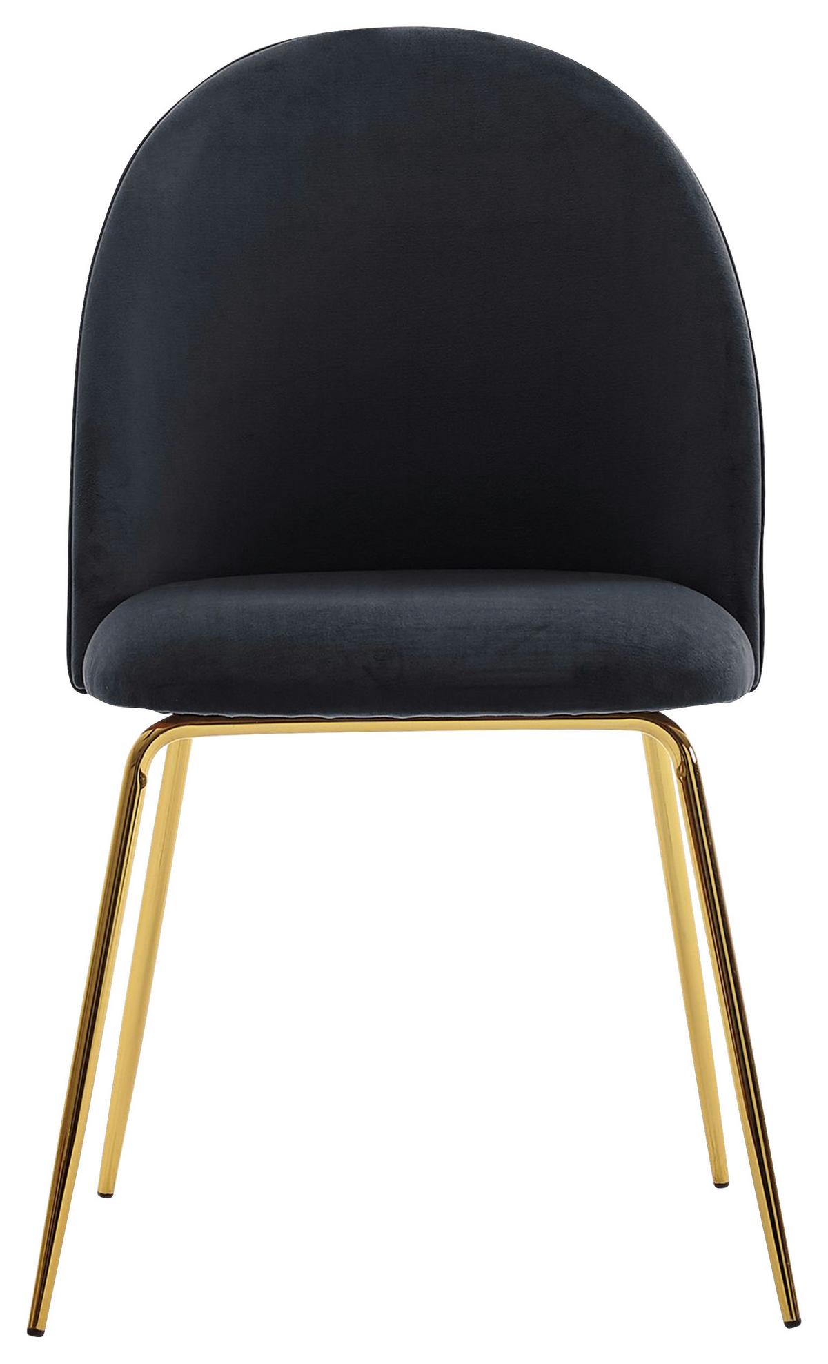 Stuhl Schwarz B: 53 Cm - Goldfarben/Schwarz, Design, Textil/Metall (53/86/50cm) - MID.YOU