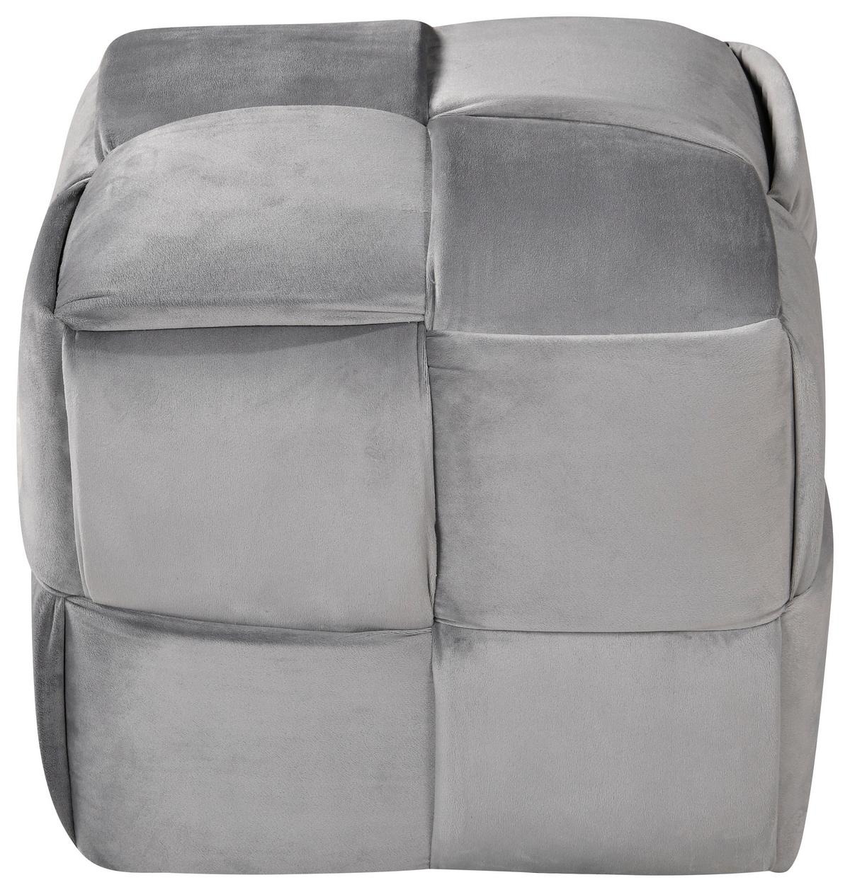 Štvorcová taburetka ELLIOT, sivá, max. do 120 kg - čierna/sivá, Modern, drevo/textil (46/41/46cm) - Mömax