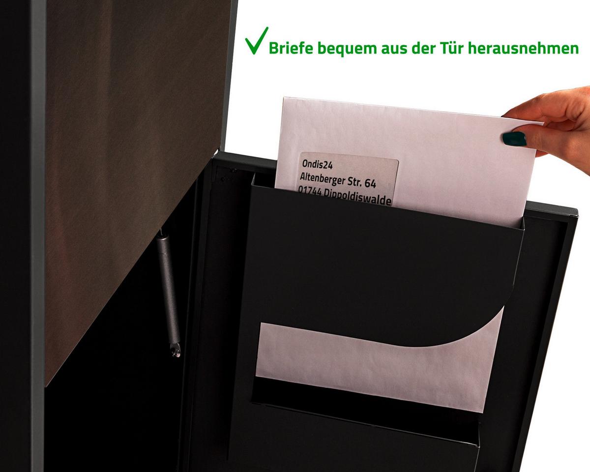 Paketbox Mit 2 Schlüssel H: 118,5 Cm - Schwarz, Basics, Metall (39,5/118,5/38,5cm)
