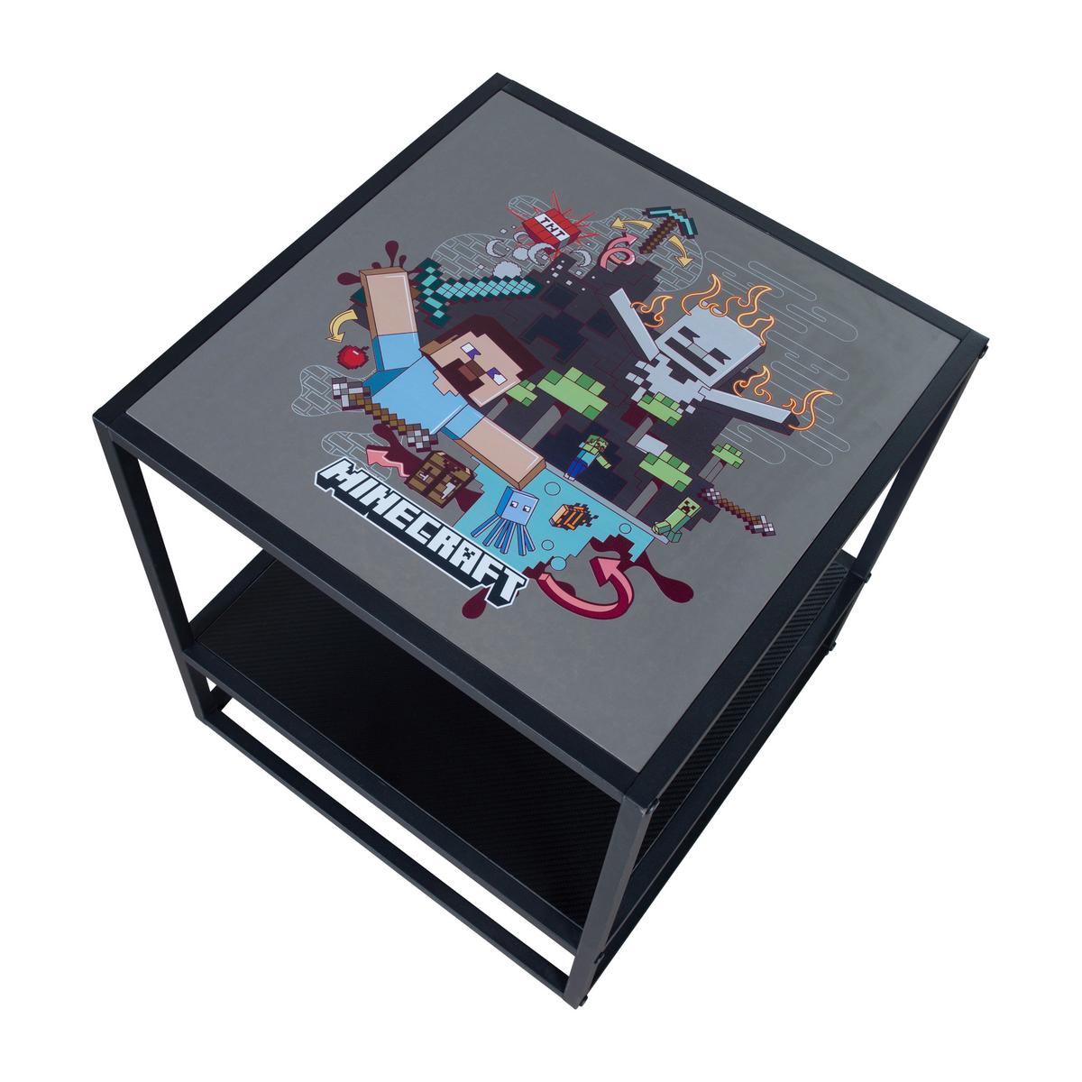 Beistelltisch Minecraft - Schwarz, MODERN, Holzwerkstoff/Metall (45/45/48cm) - Minecraft