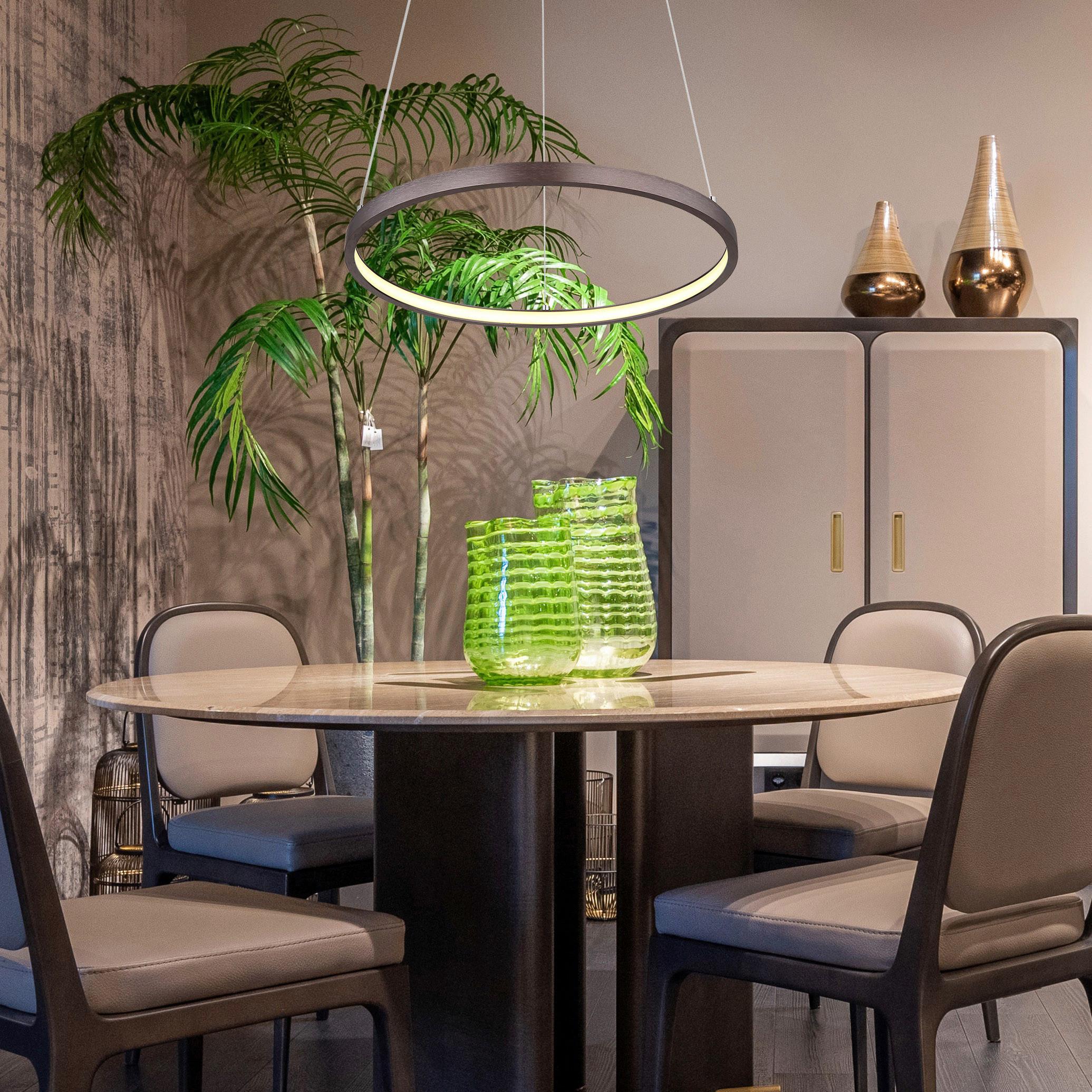Led Függőlámpa 67192-19br - barna/opál, Design, műanyag/fém (38,5/120cm) - Globo