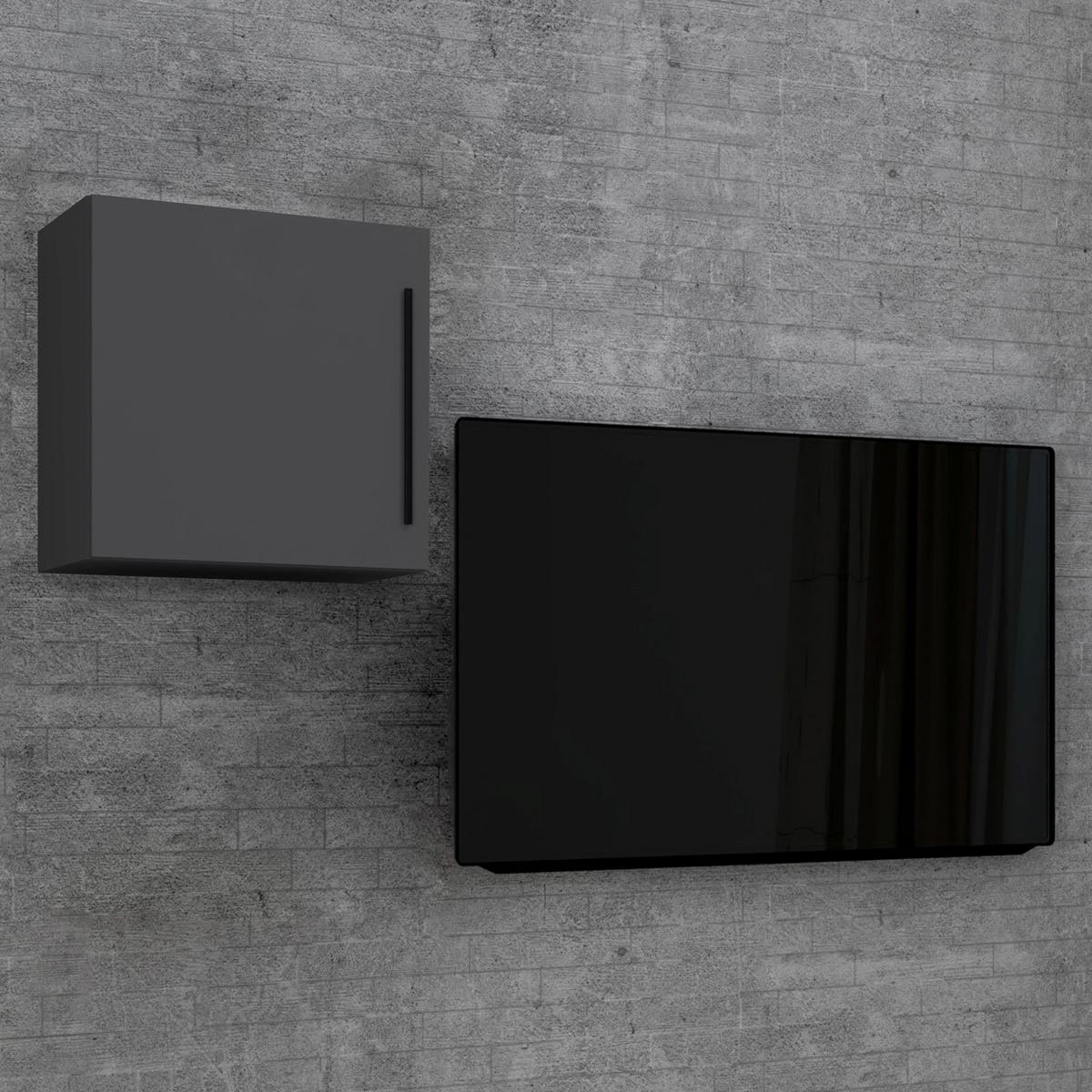 Závesná skrinka Arila š: 50 cm, antracitová - čierna/antracitová, Modern, kov/kompozitné drevo (50/50/30cm) - MID.YOU