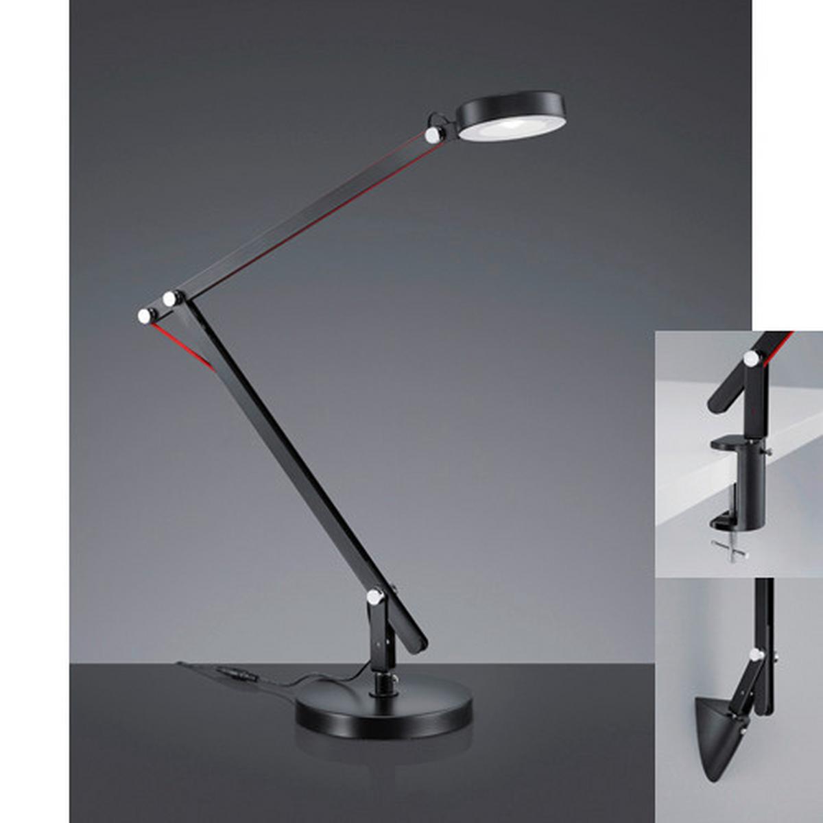 LED-Schreibtischlampe Amsterdam Schwarz - Schwarz, Design, Metall (18cm) - Trio Leuchten