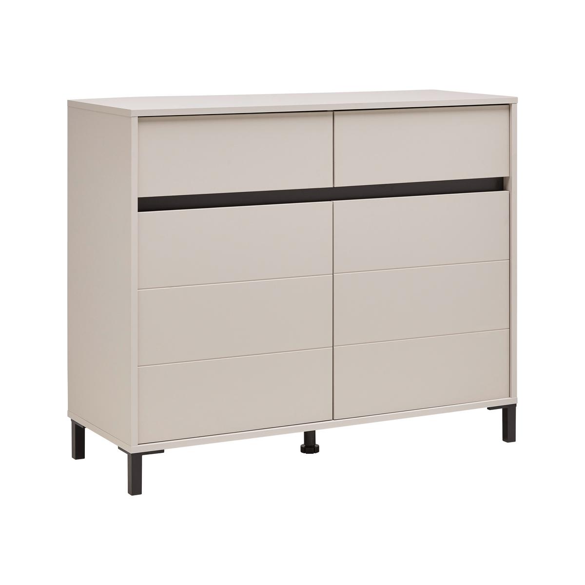 Komód Marron - kasmírszínű/fekete, Basics, faalapú anyag (106/90/40cm)