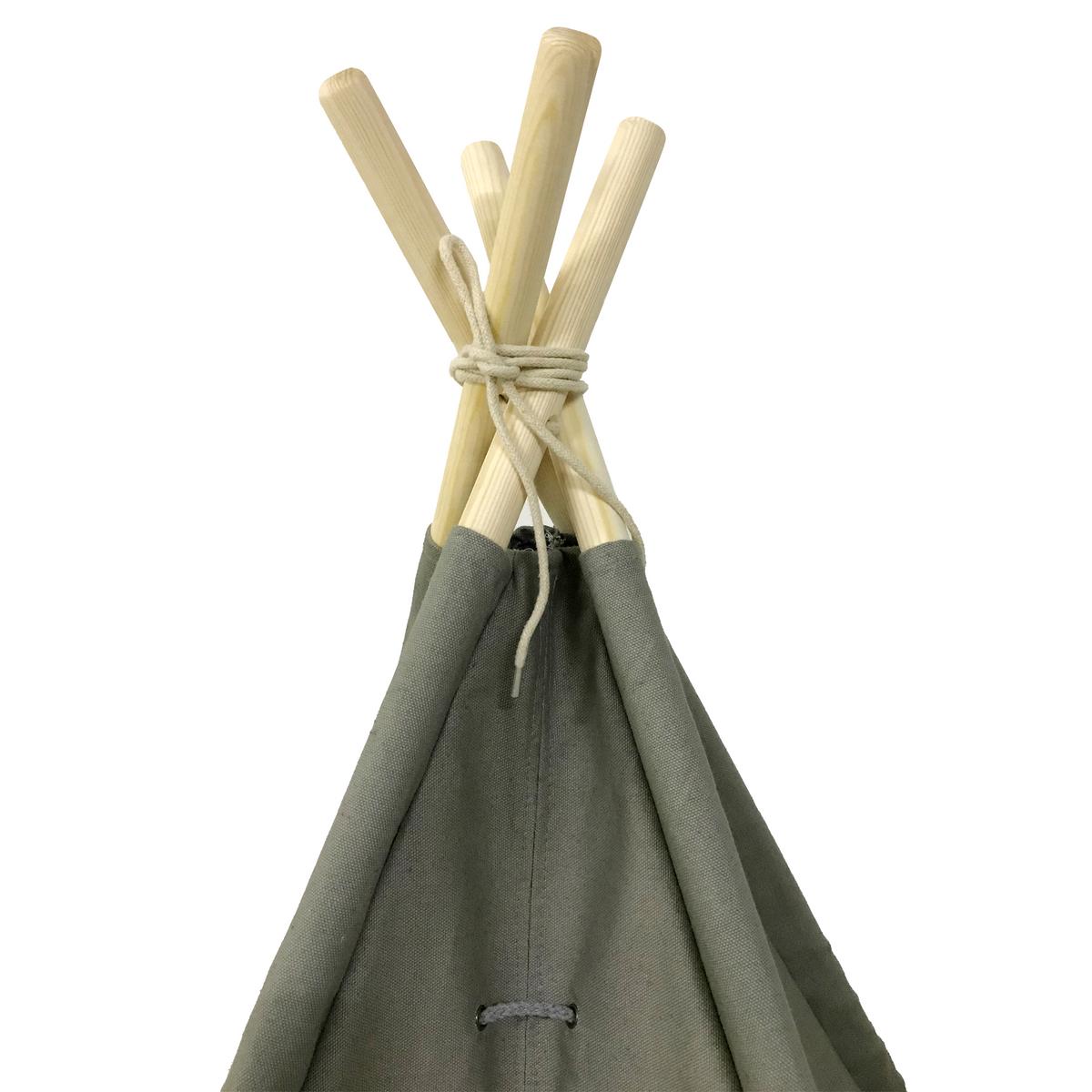 Spielzelt Tipi Mit Fenster Grau Sunny - Grau, LIFESTYLE, Textil (120/159,/120cm) - Ambia Garden
