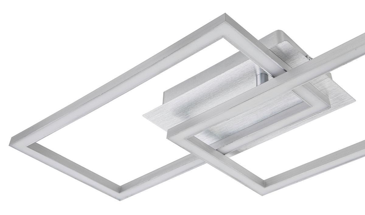 Led-deckenleuchte Tracy - Silberfarben/Alufarben, MODERN, Kunststoff/Metall (50/29,2/6cm) - Luca Bessoni