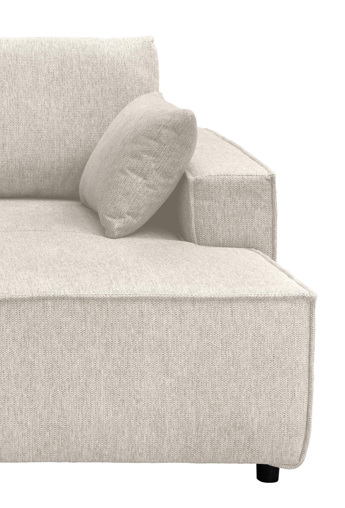 Bigsofa Tramin, Silberfarben B: 188 Cm - Beige/Schwarz, MODERN, Textil (188/86/154cm) - Livetastic