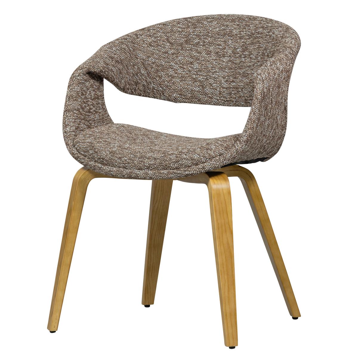 Armlehnstuhl-Set Yossi Braun/Naturfarben B: 57cm - Braun/Naturfarben, MODERN, Holzwerkstoff/Textil (57/78/57cm) - Livetastic