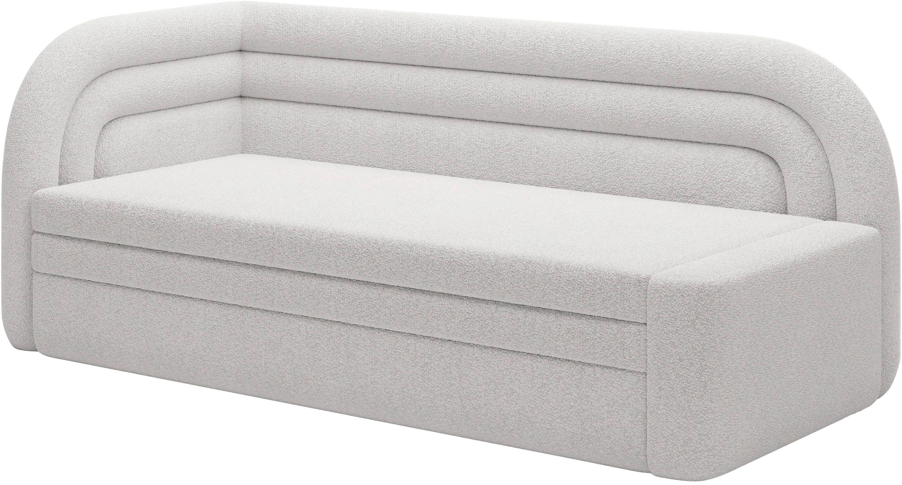 Récamiere Fabillo links Weiß, B: 86 cm - Schwarz/Weiß, Design, Textil (86/80/223cm) - P & B