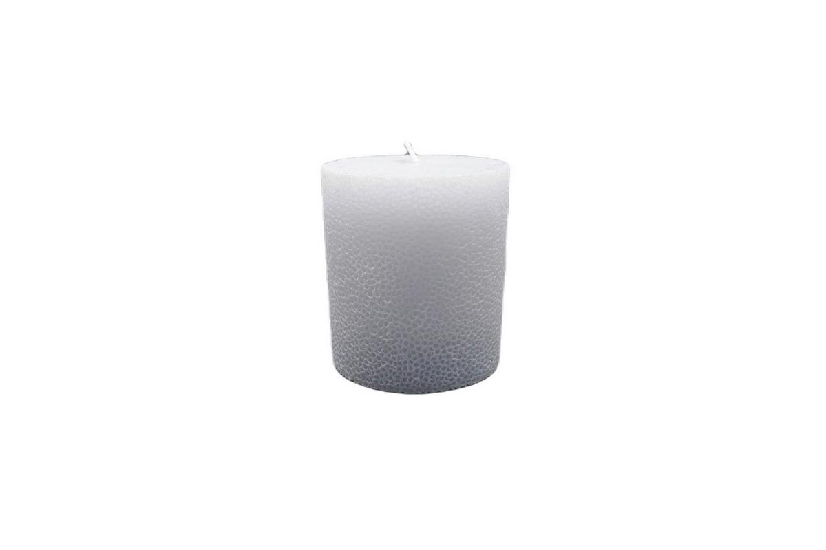 VÁLCOVÁ SVÍČKA DOTS - bílá/starorůžová (8/9cm) - Premium Living