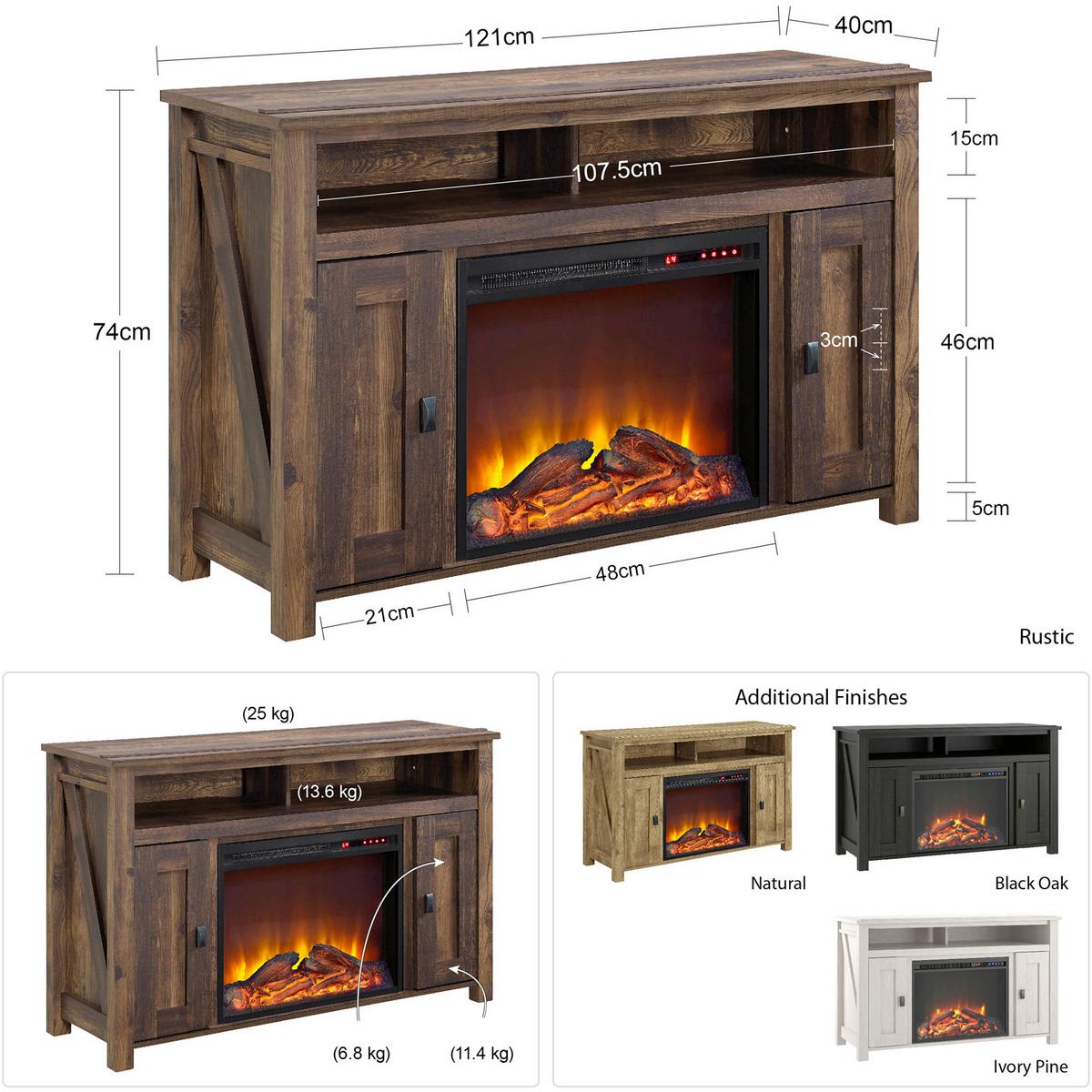 Lowboard Farmington Eichefarben B: 121cm - Eichefarben, Design, Holzwerkstoff (121/75/40cm) - MID.YOU