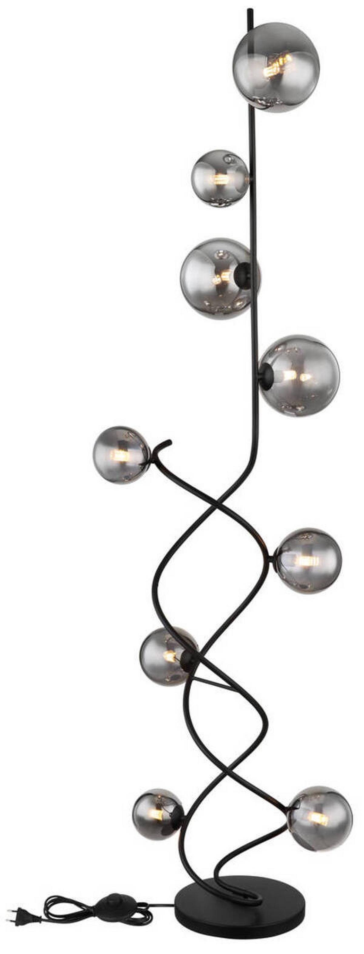 Led-stehleuchte 56133-9s - Schwarz, Design, Glas/Kunststoff (42,5/40/162cm) - Globo