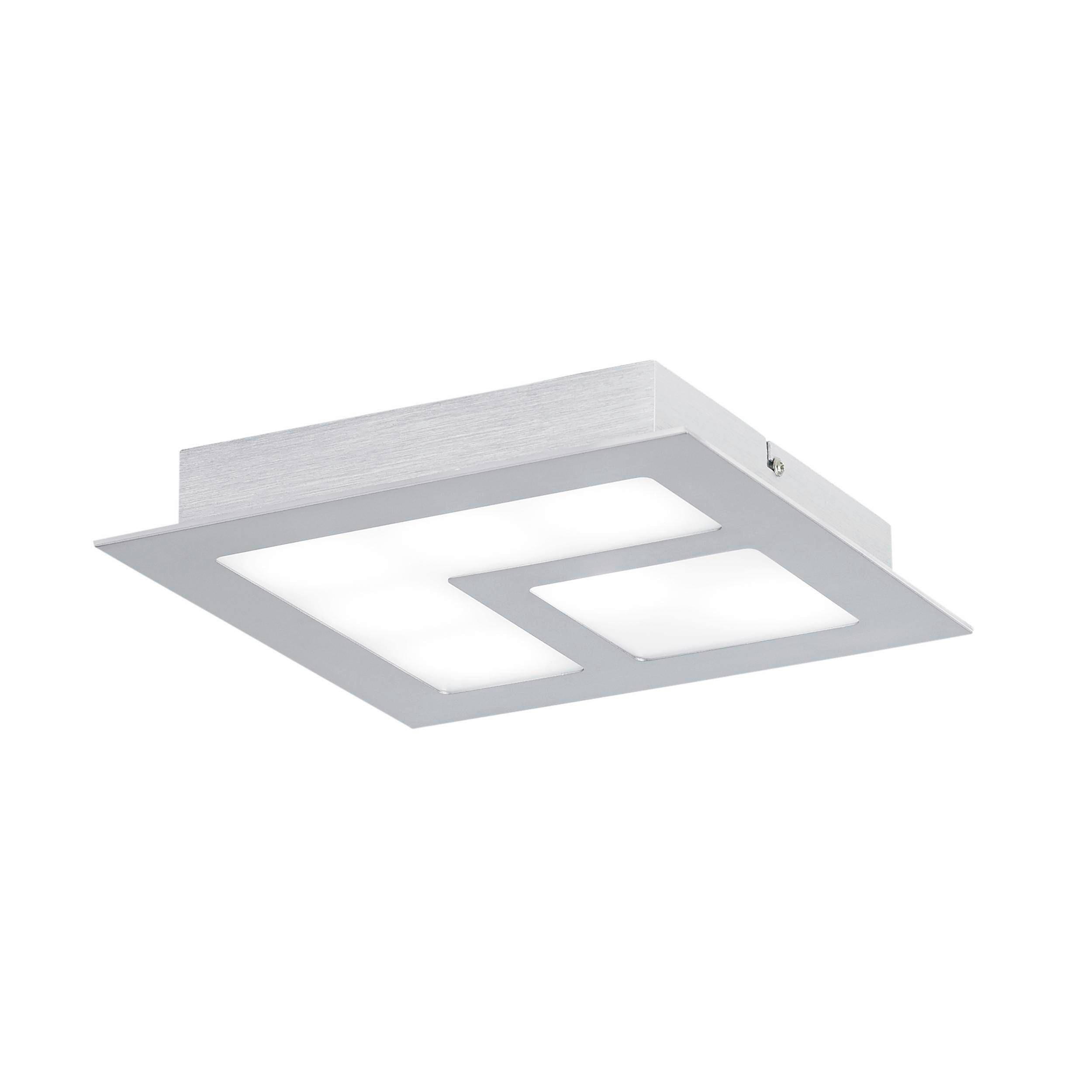 Led-deckenleuchte 39045_valmoro - Alufarben/Nickelfarben, Design, Kunststoff/Metall (27/27/4,5cm) - Eglo
