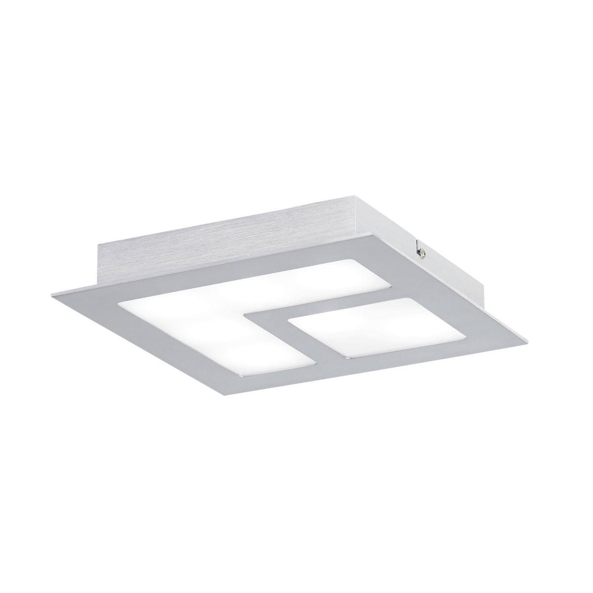 LED-Deckenleuchte 39045_valmoro - Alufarben/Nickelfarben, Design, Kunststoff/Metall (27/27/4,5cm) - Eglo